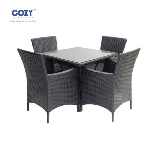 5-Piece Modern Crescent Wicker Bistro Set by COZY SEATINGS