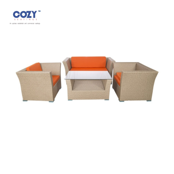 5-Piece Modern Crescent Wicker Bistro Set