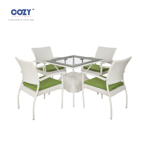 5-Piece Modern Crescent Wicker Bistro Set
