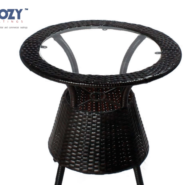 Premium Outdoor Wicker Coffee Table with Glass Top – Cozy Seatings