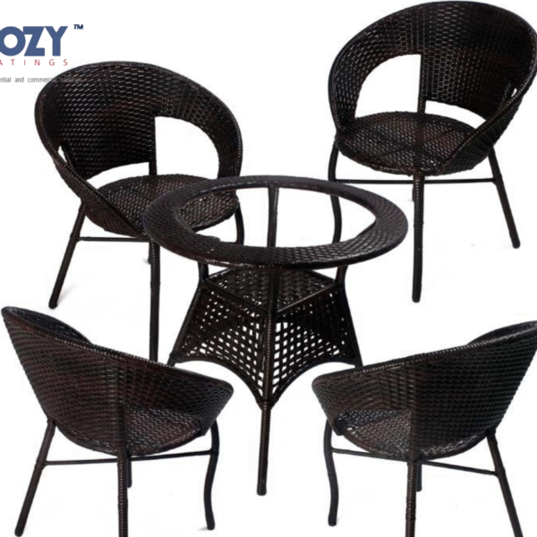 Cozy Contemporary Hourglass Wicker Side Table with Glass Top
