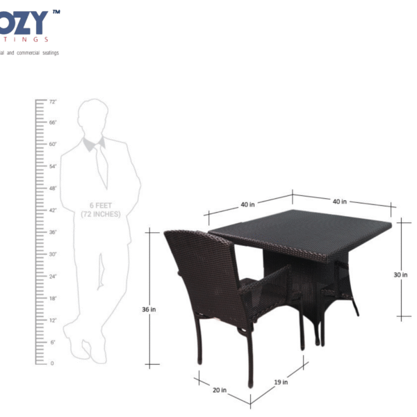 Cozy 5-Piece All-Weather Square Wicker Patio Dining Set (40-inch Table)