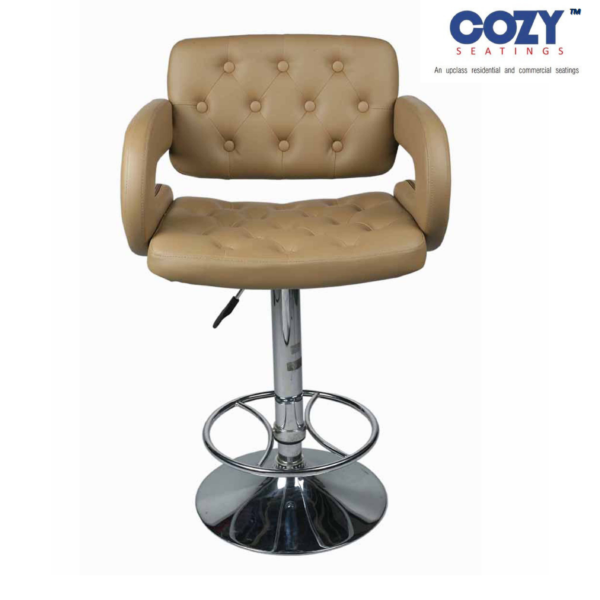 COZY SEATINGS Luxury Tufted Adjustable Bar Stool with Arms