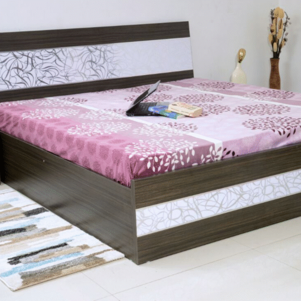 Luxury Tufted Storage Bed with Crystal Accents and Dark Wood Finish