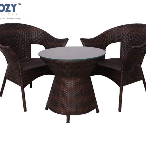 Cozy 3-Piece All-Weather Wicker Bistro Set - Barrel Chairs & Hourglass Table