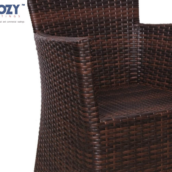 Cozy All-Weather Wicker Barrel Patio Chair - Curved Back Design