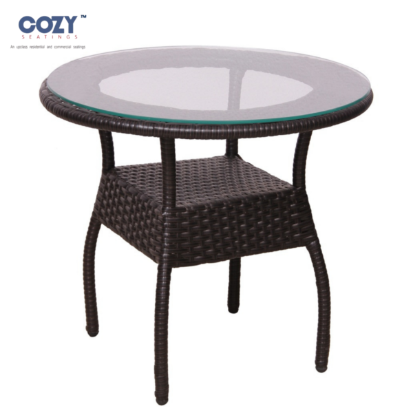 Cozy All-Weather White Wicker Square Dining Table with Glass Top