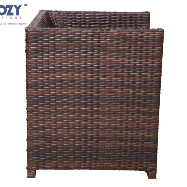 Cozy Modern All-Weather Wicker Cube Armchair - Box Style