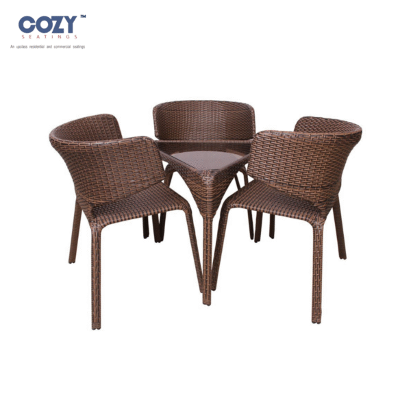 Cozy Round Wicker Patio Side Table with Glass Top and Integrated Storage