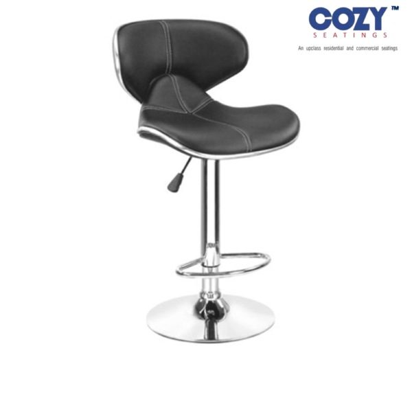 Cozy Seatings Premium Black Adjustable Bar Stool with Back Support