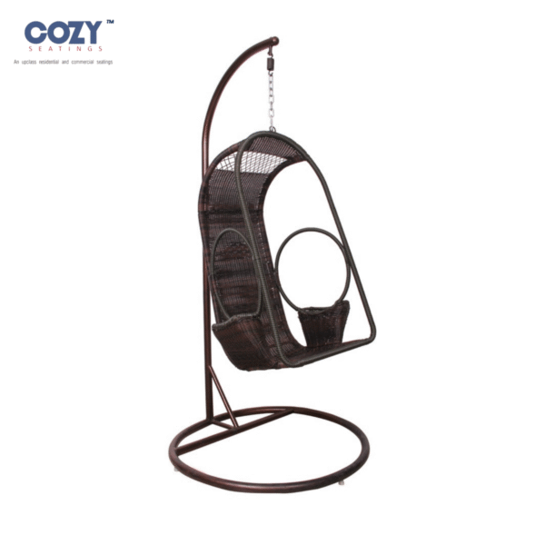 Cozy All-Weather Round-Back Wicker Patio Chair with Armrests