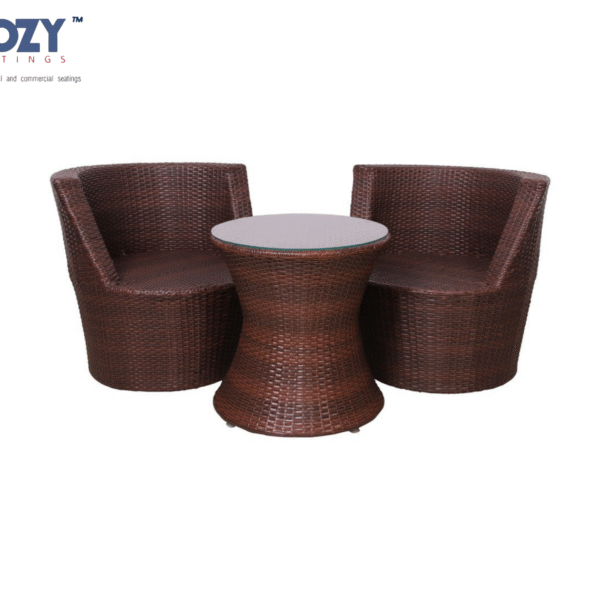 Cozy 3-Piece All-Weather Wicker Bistro Set - Barrel Chairs & Pedestal Table