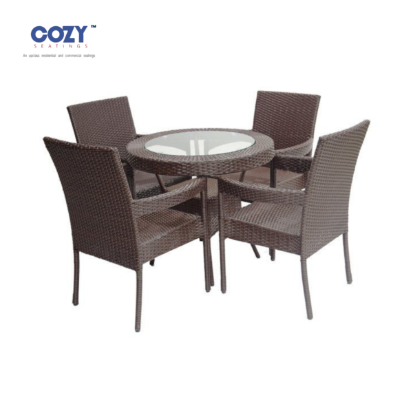 5-Piece Modern Crescent Wicker Bistro Set by COZY SEATINGS